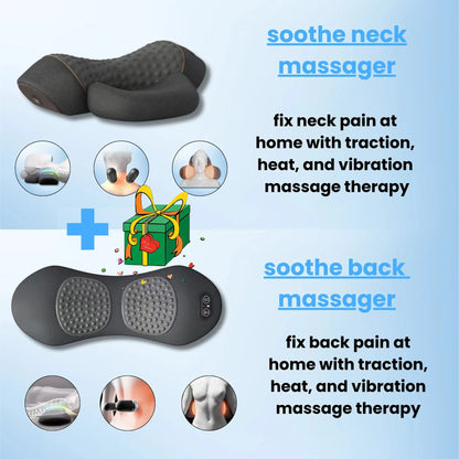 Soothe-3-in-1 Neck Massager Cervical Pillow Hot Compress Vibration Massage Neck Traction Relax Pillow Spine Support Massager